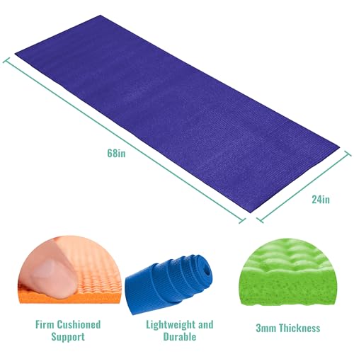 10 Pack Economy Yoga Mat, 68" x 24" Non Slip Exercise Mat, 3mm Thick Gym Mat, Bulk Non Toxic Yoga Mats for Home Workout and Studios - Image 3