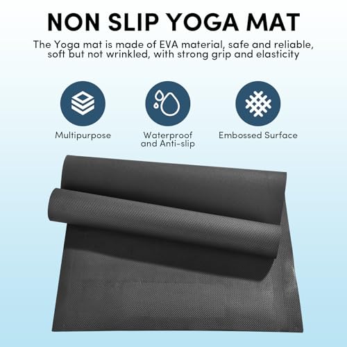 10 Pack Yoga Mats Bulk, 68'' x 24'' x 4mm Thick Black Yoga Mats for Kids and Adults, Anti-Slip Tear-Resistant Exercise Mat for Fitness Stretching Home Workout Gym and Studio - Image 4