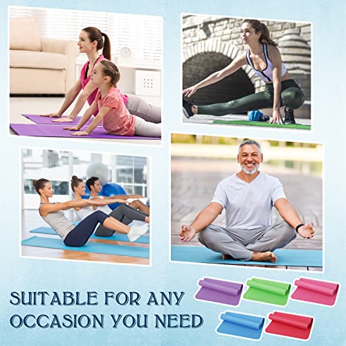 10 Pack Yoga Mats Bulk, 68'' x 24'' x 4mm Thick Yoga Mats for Kids and Adult Gym Mats Bundle Latex Free Exercise Mats with Non Slip Texture for Outdoor Yoga, Pilates or Workout (Multicolor) - Image 7