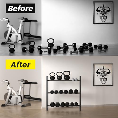 1100 lb | 4 Tier,390 lb | 3 Tier Dumbbell Rack, Weight Rack for Home Gym - Image 7