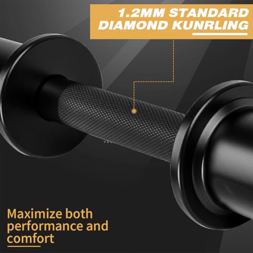 16" Olympic Dumbbell Handles, Pair Loadable Dumbbell Bars for 2-inch Weight Plates with Rotating Sleeves & 4 Spring Collars, Home Gym Strength Training - Image 4