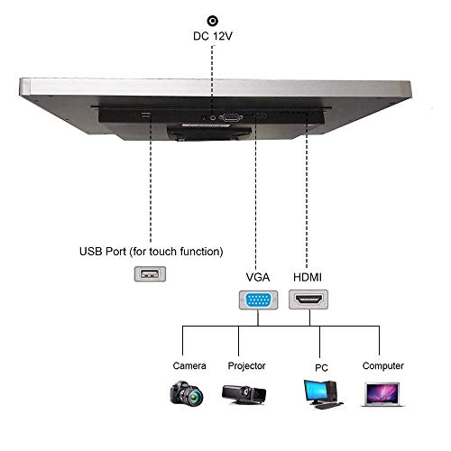 17 Inch Pro Commercial Grade Capacitive LED Backlit Multi-Touch HDMI Monitor, 4:3 Display 1280 x 1024, True Flat Seamless Touchscreen, Great for Office, POS, Retail, Restaurant, Bar, Gym, Warehouse - Image 6