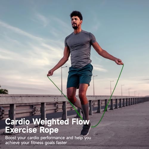 2 PCS Flow Exercise Ropes, 9 Feet Double Braid Workout Rope with Portable Bag, Cardio Weighted Jump Rope for Freestyle Skipping, Flow Fitness Rope for Men Women, Indoor Outdoor Exercise, Gym Training - Image 4