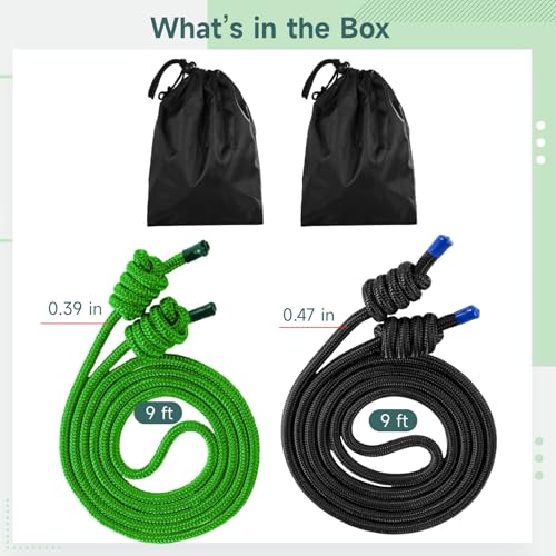 2 PCS Flow Exercise Ropes, 9 Feet Double Braid Workout Rope with Portable Bag, Cardio Weighted Jump Rope for Freestyle Skipping, Flow Fitness Rope for Men Women, Indoor Outdoor Exercise, Gym Training - Image 6