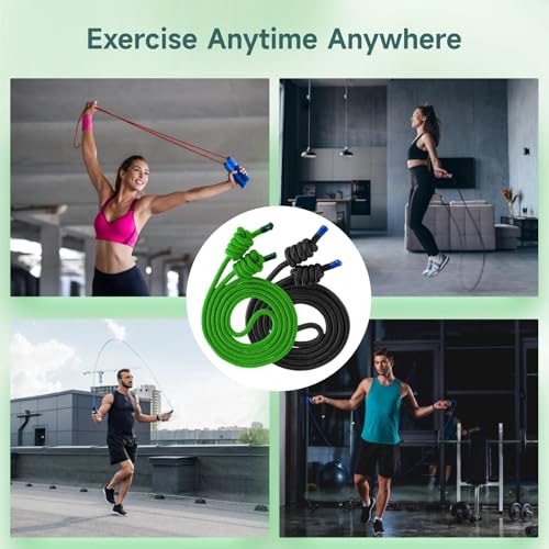 2 PCS Flow Exercise Ropes, 9 Feet Double Braid Workout Rope with Portable Bag, Cardio Weighted Jump Rope for Freestyle Skipping, Flow Fitness Rope for Men Women, Indoor Outdoor Exercise, Gym Training - Image 7