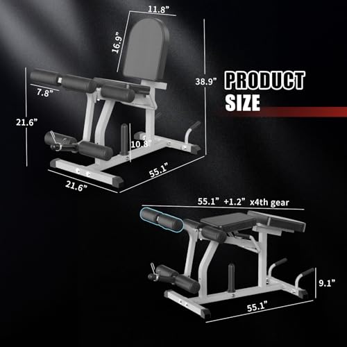 2-in-1 Adjustable Leg Extension and Curl Machine, Easy Transition, Home Gym Leg Machine, Weight Capacity 660LBS - Image 6