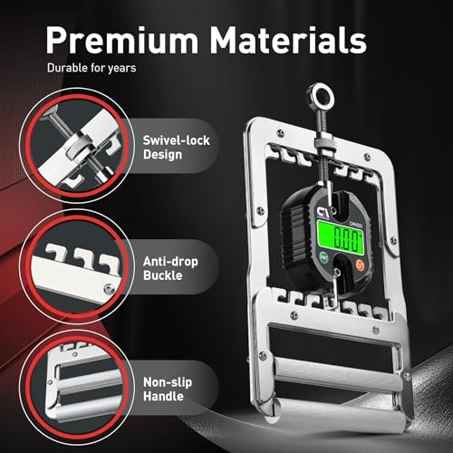 2-in-1 Grip Strength Tester & Trainer - 150kg/330lb Digital Dynamometer with Adjustable Resistance Levels Backlit LCD Screen for Sports & Fitness - Image 7