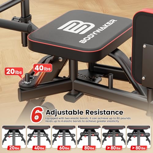 2-in-1 Hip Abductor & Adduction Machine for Home Gym, Glute Machine & Thigh Workout Equipment with 6-Level Resistance and Enlarged Padding Seat, Compact Leg Exercise Euipment for Women & Men - Image 4