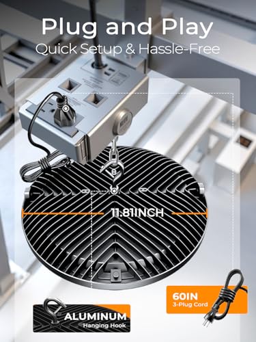 200W UFO LED High Bay Lights, 30000LM LED Shop Lights & Garage Lights, IP65 Waterproof 5000K Daylight, Industrial for Warehouse Factory Gym Barn (10 Pack) - Image 4