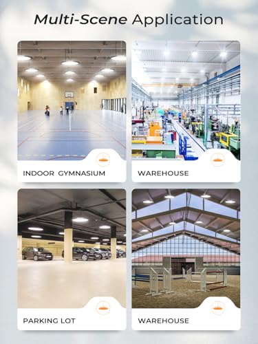 200W UFO LED High Bay Lights, 30000LM LED Shop Lights & Garage Lights, IP65 Waterproof 5000K Daylight, Industrial for Warehouse Factory Gym Barn (10 Pack) - Image 8