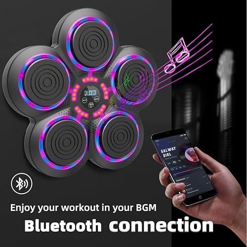 2025 Music Boxing Machine with Boxing Gloves, Smart Bluetooth Boxing Trainer, Boxing Wall Mount Machine for Adults Kids, Electronic Boxing Target Fitness for Home Office Gym - Image 4