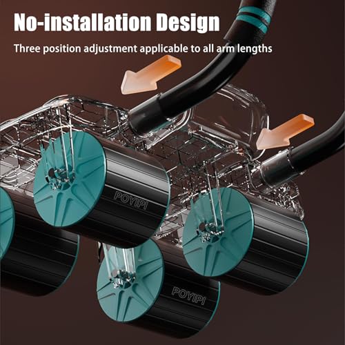 2025 New Ab Wheel Roller with Elbow Support - Automatic Rebound Abdominal Wheel Roller, The Upgraded Four-wheel Abdominal Wheel Core Workout Equipment Home Gym Abs Machine - Image 4