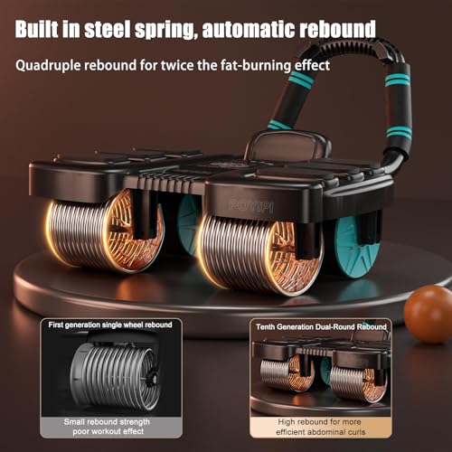 2025 New Ab Wheel Roller with Elbow Support - Automatic Rebound Abdominal Wheel Roller, The Upgraded Four-wheel Abdominal Wheel Core Workout Equipment Home Gym Abs Machine - Image 7
