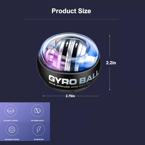 2026 New Curaball Torque Ball, Curaball Hand Exerciser, Gyro Ball with LED Lights and Portable Case, Hand Gripper Strengthener, Grip Strength Trainer for Strengthen Arms,Bones and Muscle - Image 7