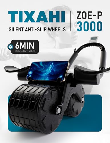 2026 Upgraded Automatic Rebound Ab Roller with Elbow Support, Dual Wide Wheel Ab Workout Equipment for Core Strength Training, Silent Ab Wheel for Beginners Men Women Home Gym Fitness - Image 4