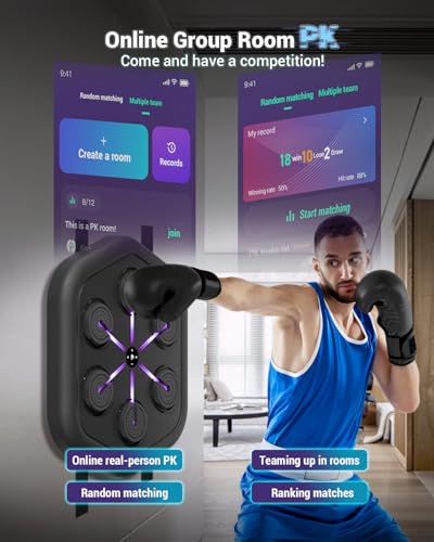 2026 Upgraded Music Boxing Machine M5, Smart Wall-Mount Punching Bag with 24H Standby, 4000+ Music, 160 Synced LED Lights, APP Control, Stereo Sound, Wall-Mount Punching Bag for Home Gym - Image 7