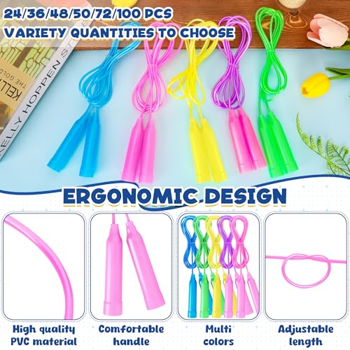 24pcs Kids Jump Rope, Colorful PVC Skipping Ropes for Kids, Adjustable Skipping Rope, Tangle-Free Jumping Rope, Lightweight Skipping Ropes for Outdoor Indoor Fitness Exercise Fun - Image 5