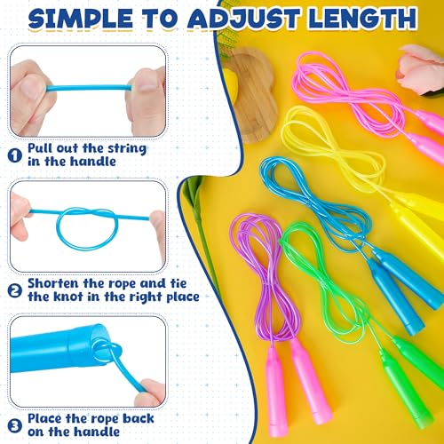 24pcs Kids Jump Rope, Colorful PVC Skipping Ropes for Kids, Adjustable Skipping Rope, Tangle-Free Jumping Rope, Lightweight Skipping Ropes for Outdoor Indoor Fitness Exercise Fun - Image 6