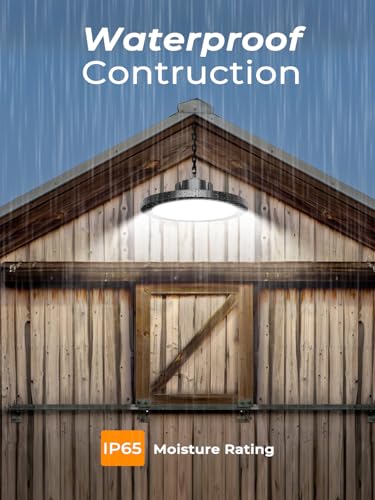 250W UFO LED High Bay Light, 37500LM Super Bright Industrial UFO High Bay LED Shop Lights & Garage Lights,6000K Shop Light IP65 Waterproof with US Plug, for Garage/Warehouse/Gym (6 Pack) - Image 4