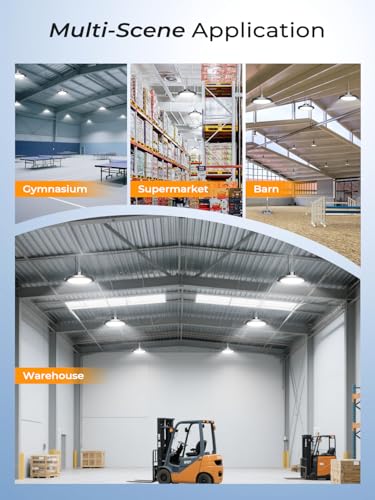 250W UFO LED High Bay Light, 37500LM Super Bright Industrial UFO High Bay LED Shop Lights & Garage Lights,6000K Shop Light IP65 Waterproof with US Plug, for Garage/Warehouse/Gym (6 Pack) - Image 7