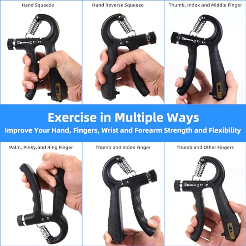 2PCS Grip Strength Trainer with 22-220Lbs (10-100kg) Adjustable Resistance, Hand Gripper, Forearm Strengthener, Finger Exerciser for Muscle Building and Injury Recovery - Image 7