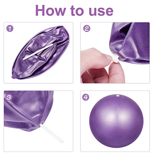 2pcs Mini Exercise Ball 9inch/23cm Small Yoga Ball Soft Pilate Ball Home Training Ball, Anti Burst and Slip, with Inflatable Straw for Therapy, Barre, Core Training - Image 3