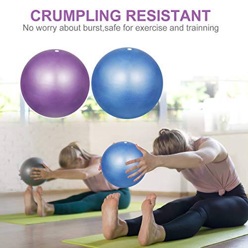 2pcs Mini Exercise Ball 9inch/23cm Small Yoga Ball Soft Pilate Ball Home Training Ball, Anti Burst and Slip, with Inflatable Straw for Therapy, Barre, Core Training - Image 5