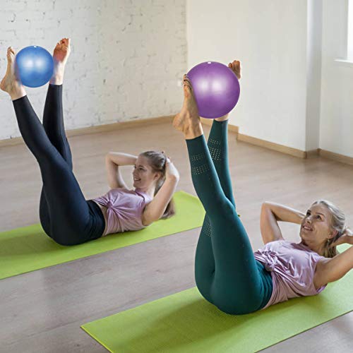2pcs Mini Exercise Ball 9inch/23cm Small Yoga Ball Soft Pilate Ball Home Training Ball, Anti Burst and Slip, with Inflatable Straw for Therapy, Barre, Core Training - Image 7