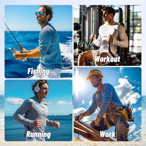 3 Pack Long Sleeve Shirts for Men - Quick Dry Moisture Wicking UV Sun Protection T-Shirts for Fishing Workout Athletic Gym - Image 3