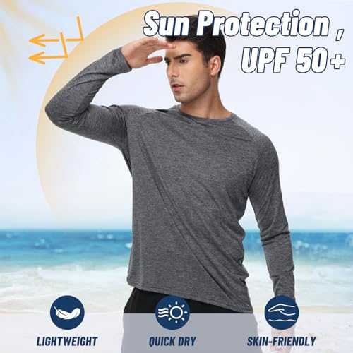 3 Pack Long Sleeve Shirts for Men - Quick Dry Moisture Wicking UV Sun Protection T-Shirts for Fishing Workout Athletic Gym - Image 4