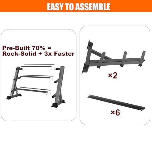 3 Tier Dumbbell Rack, 1200LBS Heavy Duty Weight Rack for Home Gym, Adjustable Storage Organizer for Free Weights, Quick & Easy Assembly, Dumbbell Rack Stand Only - Image 5