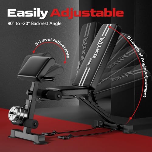 3-in-1 Adjustable Weight Bench with Leg Extension & Preacher Curl, Heavy-Duty 700LB Foldable Utility Bench for Full Body Workout, No-Installation Portable Incline/Decline/Flat Strength Training Bench for Home Gym - Image 4