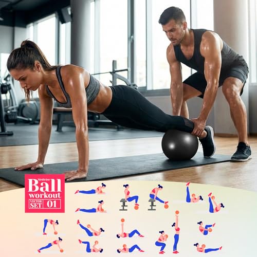 4 Pcs Small Exercise Pilates Ball Bulk 9 Inch Mini Yoga Balls Anti Burst and Slip for Stability, Fitness, Physical Therapy, Stretching & Core Workout at Home Gym Office Class - Image 5