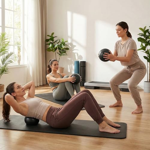 4 Pcs Small Exercise Pilates Ball Bulk 9 Inch Mini Yoga Balls Anti Burst and Slip for Stability, Fitness, Physical Therapy, Stretching & Core Workout at Home Gym Office Class - Image 7