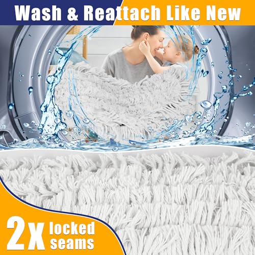 41" Commercial Dust Mop: Large Push Broom Wide Industrial Heavy Duty Hardwood Dry Sweeping Mop with 2 Pads Long Handle for Janitor Indoor Warehouse Gym Cleaning - Image 5