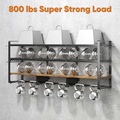 49.5" W Large Power Tool Organizer with Charging Station, 4 Layer Heavy Duty Utility Rack Loads 800lbs, Holds 8 Cordless Drills, Wall Mount Tool Shelf with 8-Outlet Power Strip, Gift for Men - Image 7