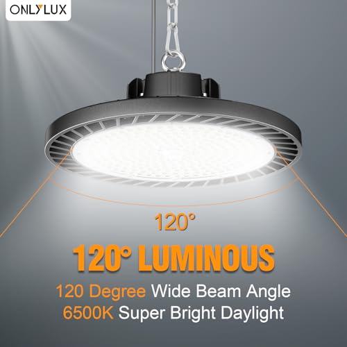 4Pack LED High Bay Light 200W 30000LM Commercial Lighting Products, 100-277V 6000K with Plug, Led Shop Lighting for Garage Barn Gyms Workshop Lighting - Image 6