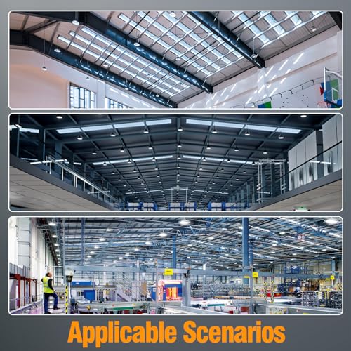4Pack LED High Bay Light 200W 30000LM Commercial Lighting Products, 100-277V 6000K with Plug, Led Shop Lighting for Garage Barn Gyms Workshop Lighting - Image 7