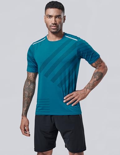 5 Pack Men’s Active Quick Dry Crew Neck T Shirts | Athletic Running Gym Workout Short Sleeve Tee Tops Bulk - Image 4