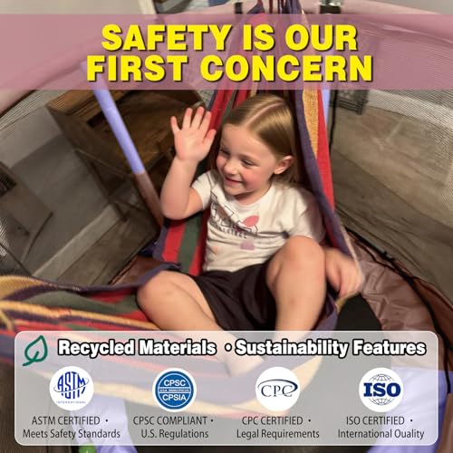 55" Indoor & Outdoor Trampoline for Kids with Enclosure, Toddler Trampoline with Adjustable Gymnastics Bar & Toys, No-Gap Safety Design - Image 5