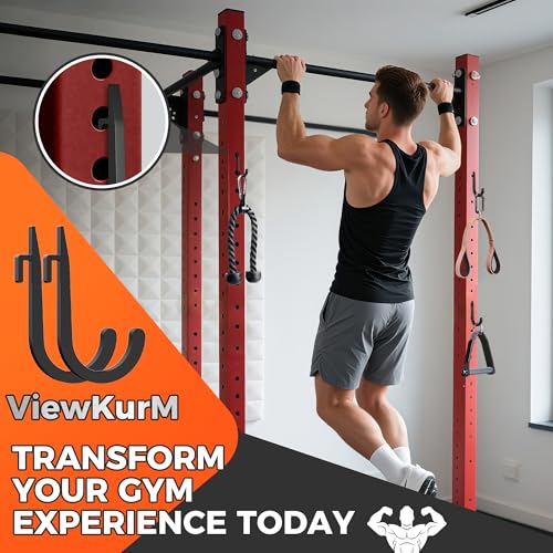 6 PCS J Hooks for Squat Rack,Power Rack Attachments for Home Gym Storage,Portale Squat Rack Accessories, Storage Hook Holder for Resistance Bands, Barbell Collars and Gym Accessories - Image 6