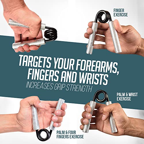 7 Pack Logest Metal Hand Grip Set, 50LB-350LB 7 Levels No Slip Heavy-Duty Grip Strengthener with Gift Box, Great Wrist & Forearm Hand Exerciser, Home Gym, Hand Gripper Grip Strength Trainer - Image 3