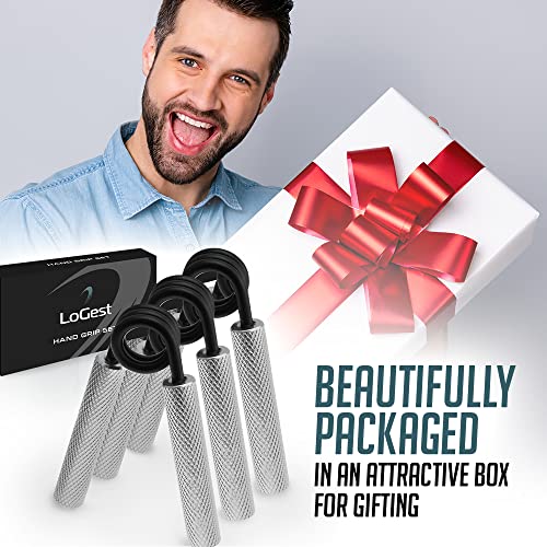 7 Pack Logest Metal Hand Grip Set, 50LB-350LB 7 Levels No Slip Heavy-Duty Grip Strengthener with Gift Box, Great Wrist & Forearm Hand Exerciser, Home Gym, Hand Gripper Grip Strength Trainer - Image 7