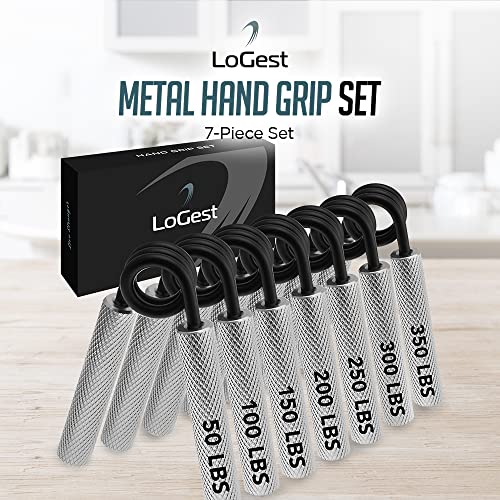 7 Pack Logest Metal Hand Grip Set, 50LB-350LB 7 Levels No Slip Heavy-Duty Grip Strengthener with Gift Box, Great Wrist & Forearm Hand Exerciser, Home Gym, Hand Gripper Grip Strength Trainer - Image 8