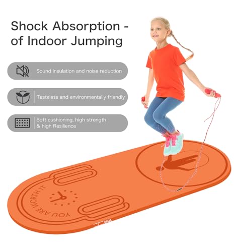 8/20/30mm Jump Rope Mat Fitness Exercise Mat Durable, Non-Slip, Workout Mats with Jump Rope & Carrying Bag for Home Gym Flooring (55"x 24") - Image 5