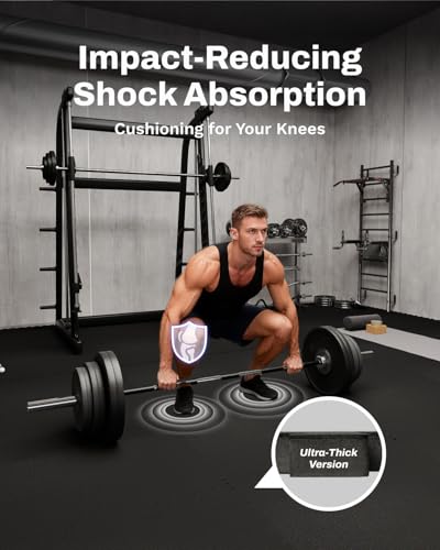 AIRHOP 0.79in Thick 48 Sq Ft Exercise Equipment Mats, 12 Tiles Upgraded Rubber Top with High Density EVA Foam, Large Interlocking Puzzle Gym Flooring for Home Gym, Heavy Weight Workout,Black - Image 4