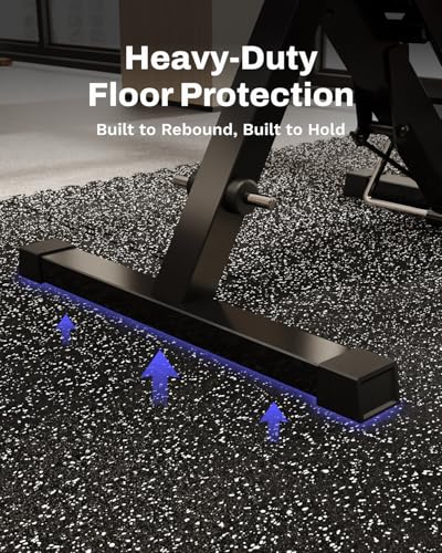 AIRHOP 0.79in Thick 48 Sq Ft Exercise Equipment Mats, 12 Tiles Upgraded Rubber Top with High Density EVA Foam, Large Interlocking Puzzle Gym Flooring for Home Gym, Heavy Weight Workout,Black & White - Image 6