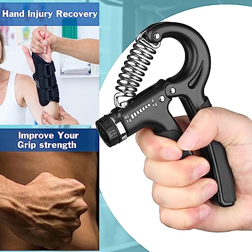 AIXPI Grip Strength Trainer, Hand Grip Exerciser Strengthener with Adjustable Resistance 11-132 Lbs (5-60kg), Forearm Strengthener, Hand Exerciser for Muscle Building and Injury Recover 1 PACK - Image 3