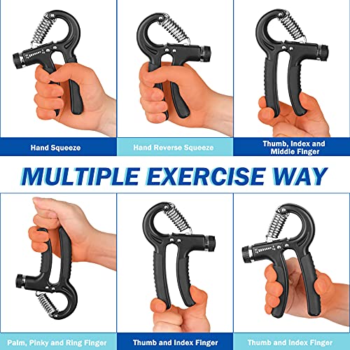 AIXPI Grip Strength Trainer, Hand Grip Exerciser Strengthener with Adjustable Resistance 11-132 Lbs (5-60kg), Forearm Strengthener, Hand Exerciser for Muscle Building and Injury Recover 1 PACK - Image 6