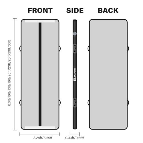 AKSPORT Inflatable Gymnatsics Mat Tumble Track 10ft 13ft 16ft 20ft 23ft Air Tumbling Mat with Air Pump for Home Use/Training/Cheerleading/Yoga - Image 3